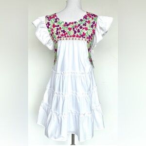 J. Marie embroidered Tiered Maria Dress size Small